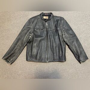 Vintage GUESS Leather Jacket Men’s Size XL Grayish